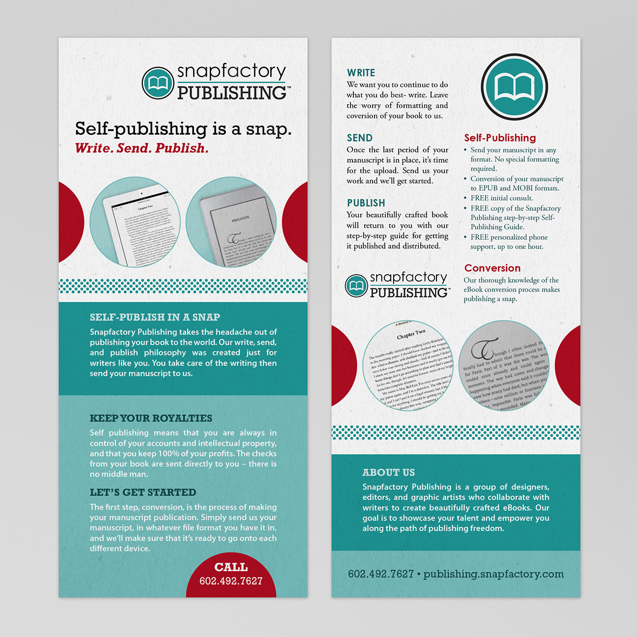 Portfolio of Michael Ham - Identity - Snapfactory Publishing - Collateral Rack Card
