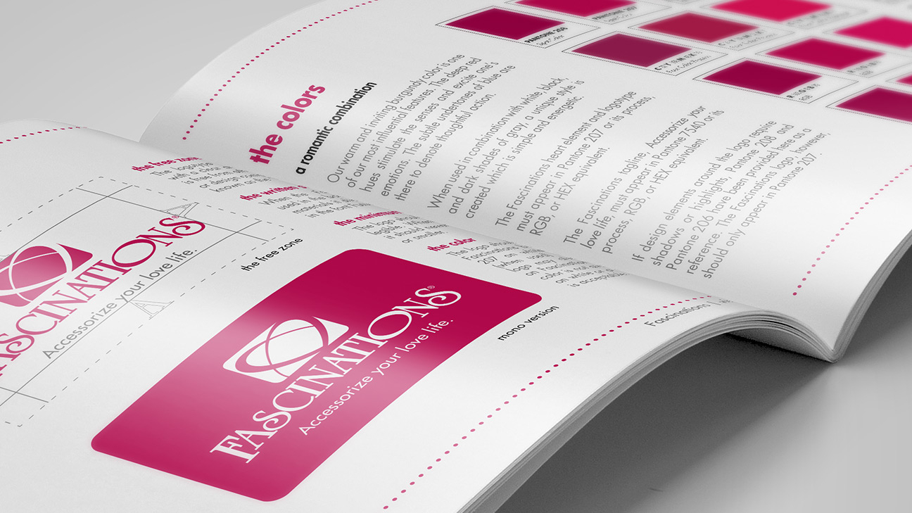 Portfolio of Michael Ham - Branding and Identity - Fascinations Brand Guide Inside Close Up