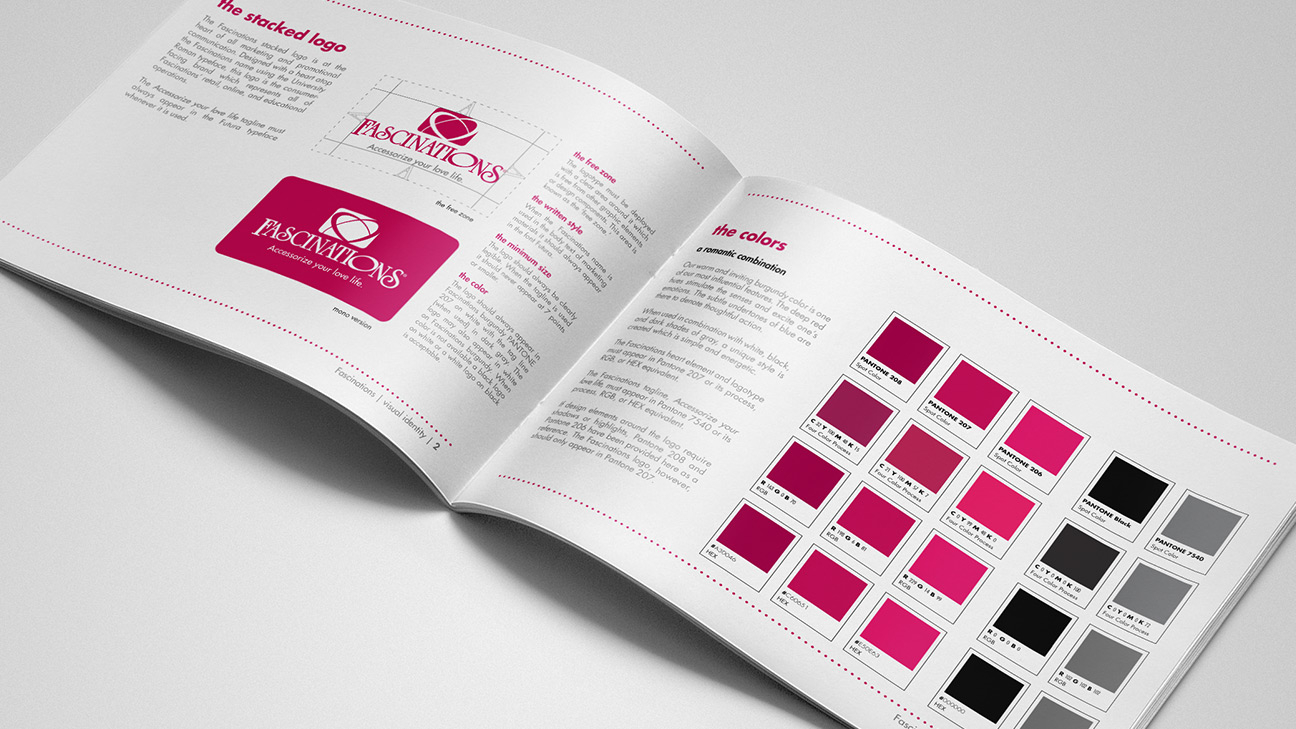 Portfolio of Michael Ham - Branding and Identity - Fascinations Brand Guide Inside